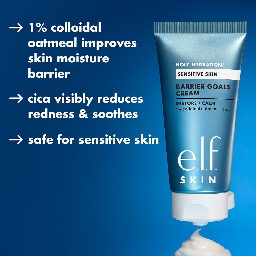 e.l.f. SKIN Holy Hydration! Barrier Goals Cream, Rich Face Moisturizer For Hydrating & Soothing, Helps Visibly Reduce Redness, Vegan & Cruelty-Free