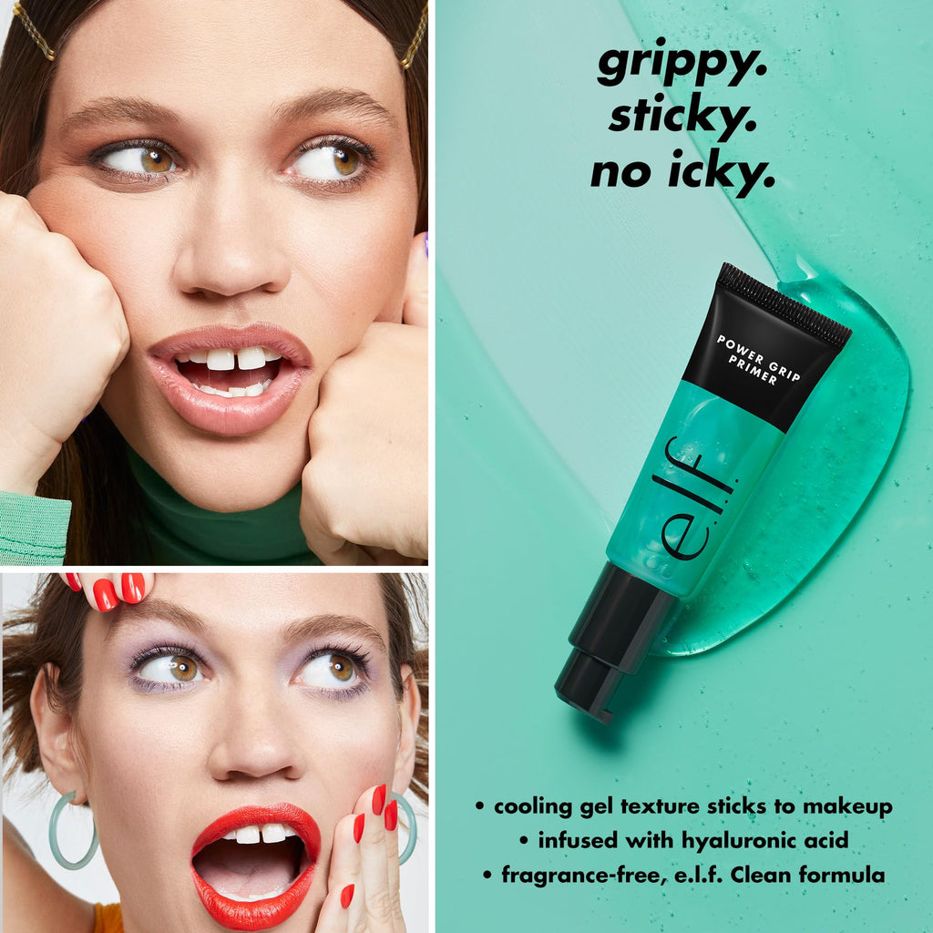 e.l.f. Power Grip Primer Jumbo, Gel-Based & Hydrating Face Primer For Smoothing Skin & Gripping Makeup, Moisturizes & Primes, 2.5 oz