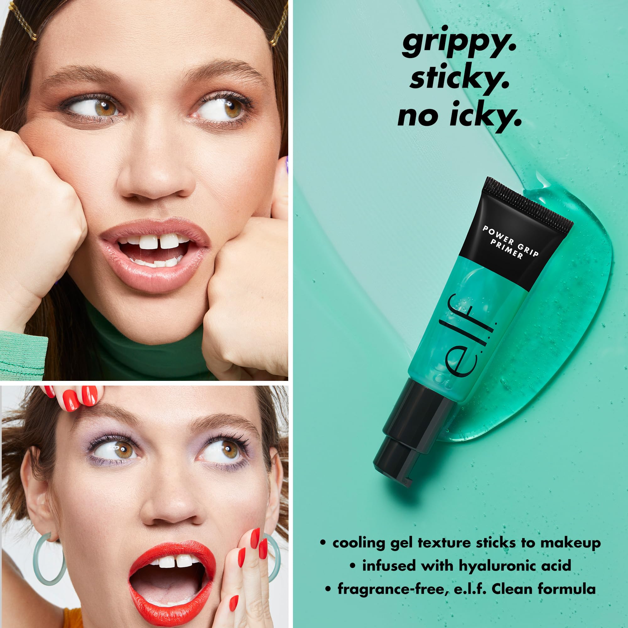 e.l.f. Power Grip Primer Jumbo, Gel-Based & Hydrating Face Primer For Smoothing Skin & Gripping Makeup, Moisturizes & Primes, 2.5 oz